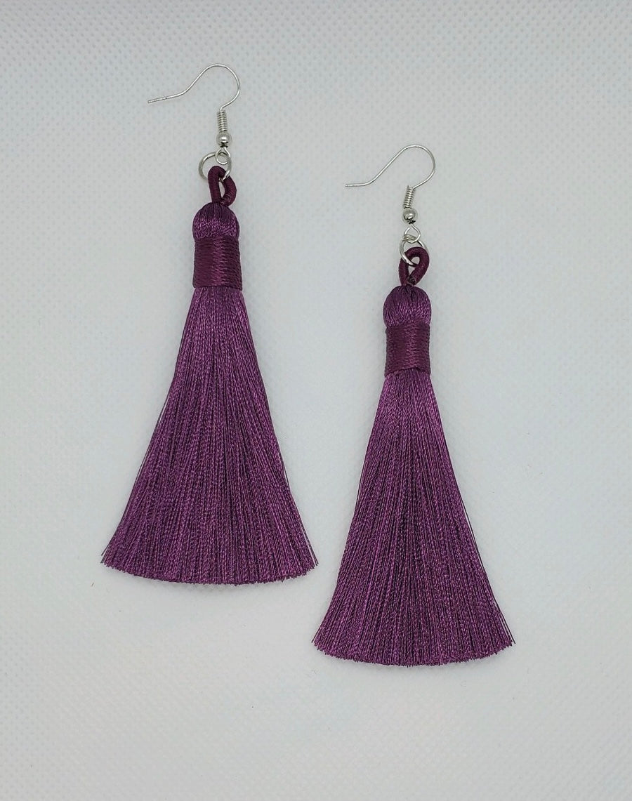 Oh, You Fancy Purple Tassel Earrings